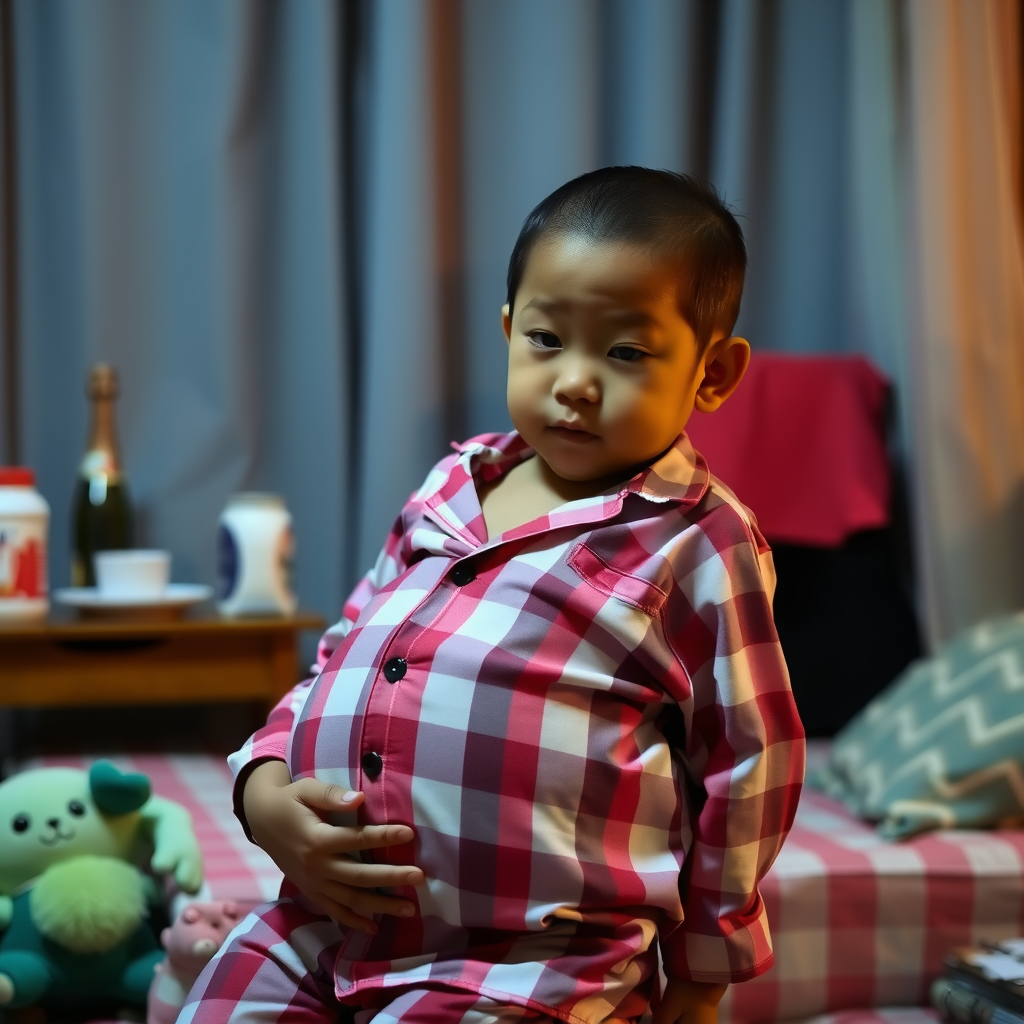 Indonesian Boy Drinking Weight Gain Milk at Night