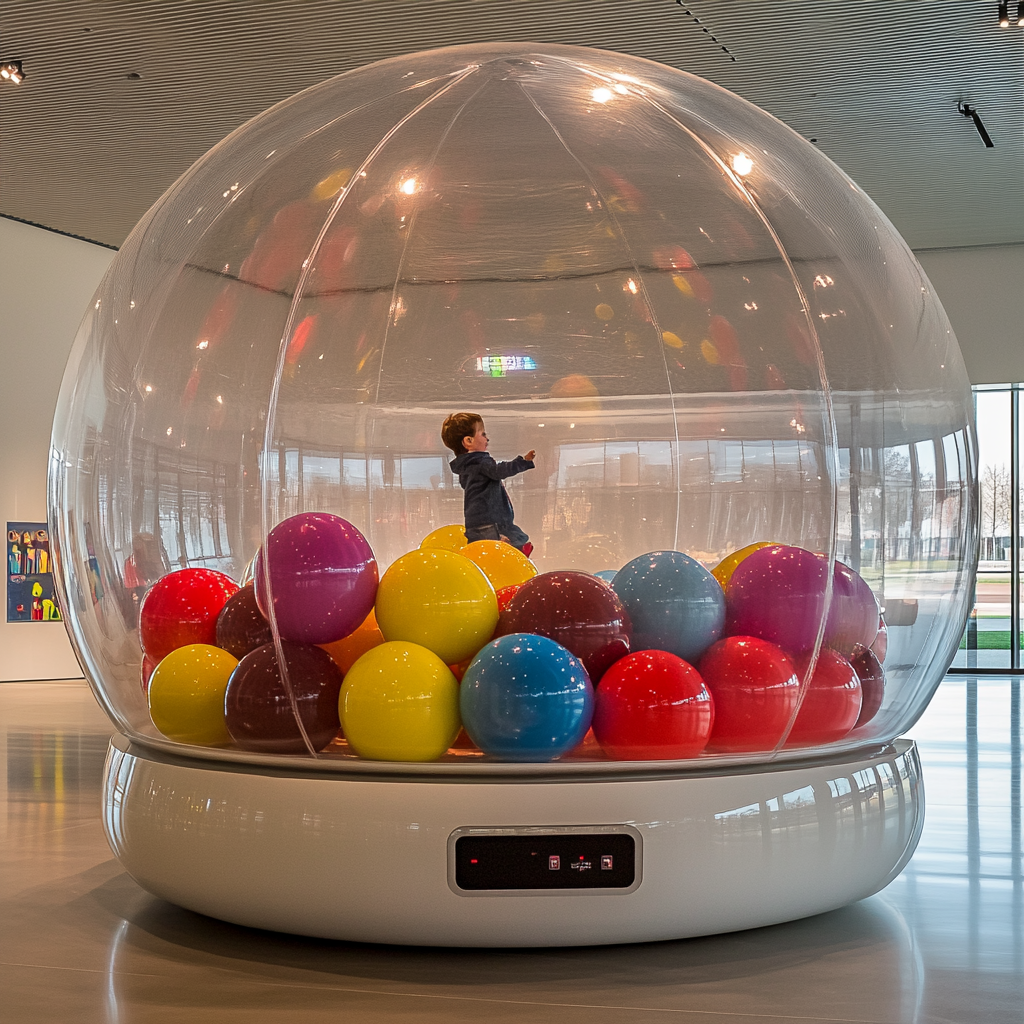 Inflatable Gumball Dome Installation with Child Playing Display