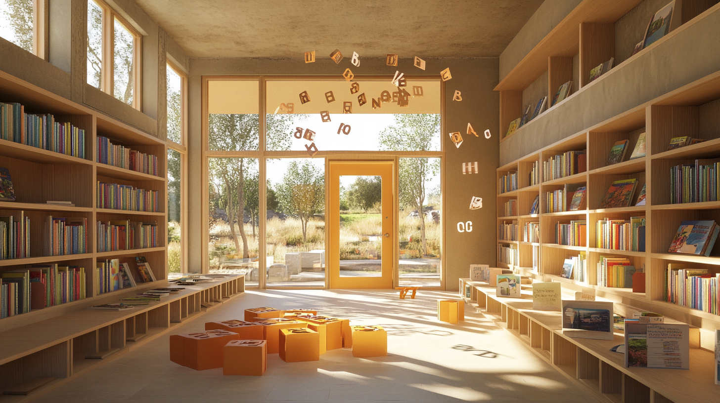 Inspiring literacy center design with modern vintage feel.