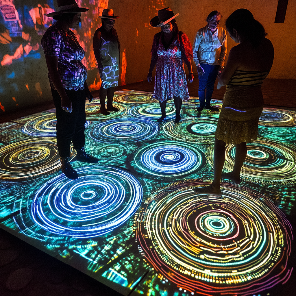 Interactive Sensor Floor with Musical Circles in Michoacan