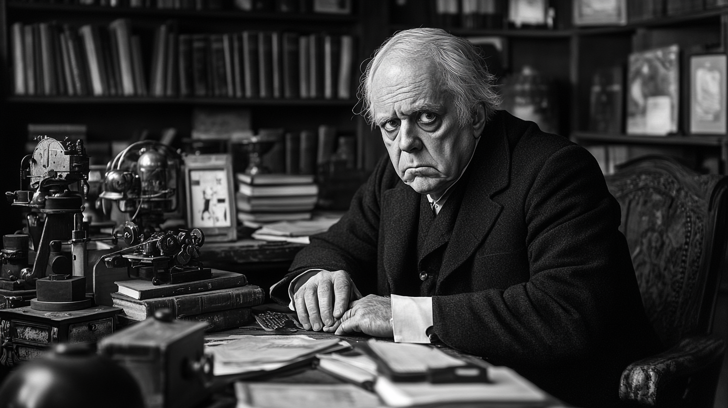 Inventor like Anthony Hopkins, 19th Century Office, Books, Inventions