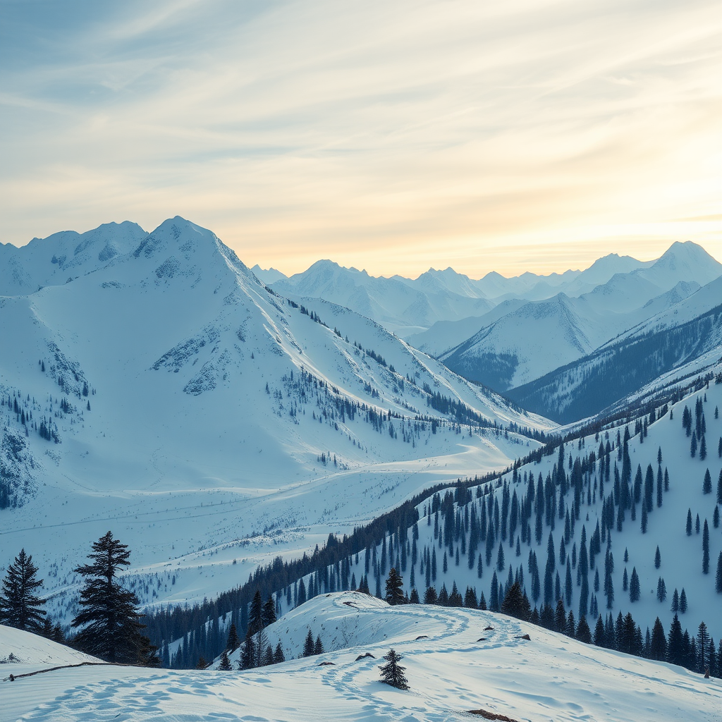 Islamic frames decorate snowy mountain slopes beautifully.