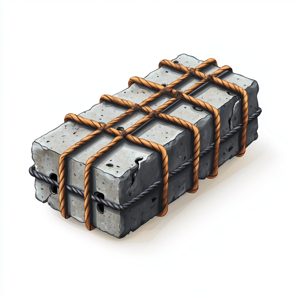 Isometric Concrete Beam Rebar Cage Illustration. Steel Construction Rebar.