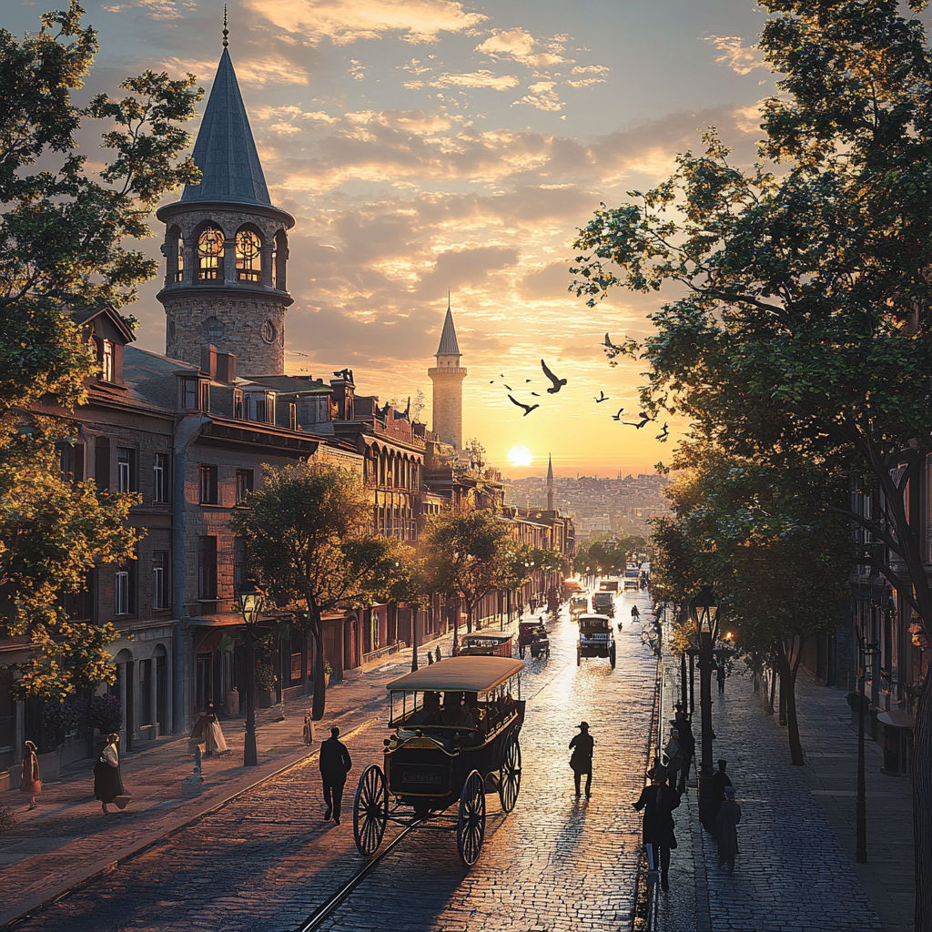 Istanbul in 1900s: Realistic & Imaginative City View