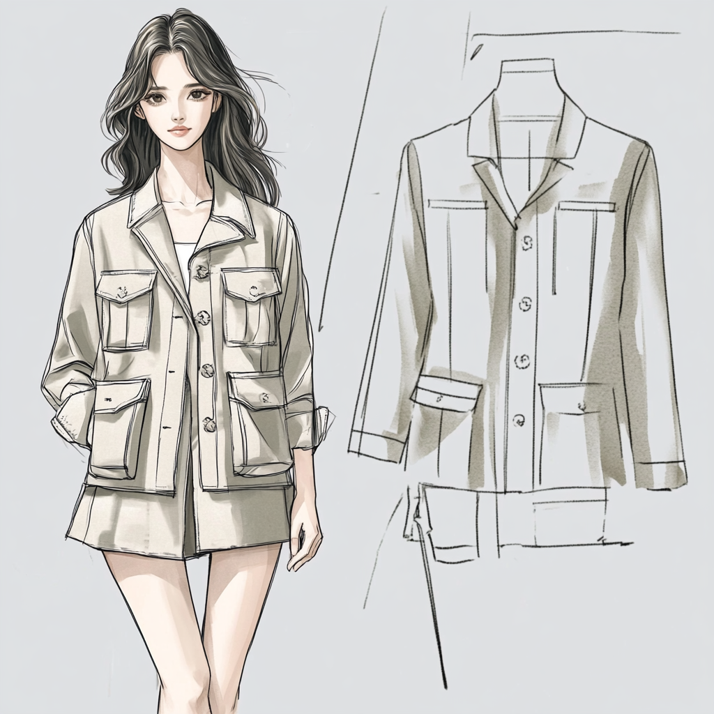 Italian Style Jacket by Gucci: Chic Grey Coat