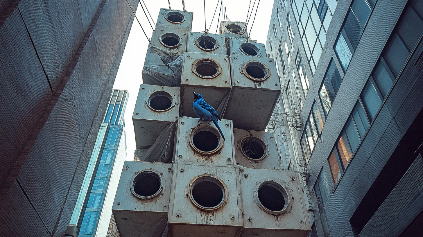 Japanese Metabolism Birdhouse Tower Urban Alley Blue Jay