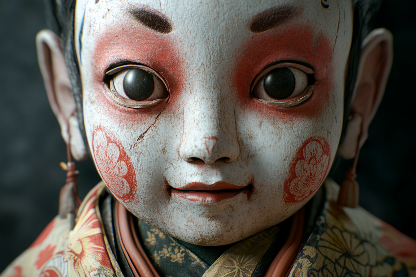 Japanese Yokai Child in Edo Period, High-Resolution Studio Photo