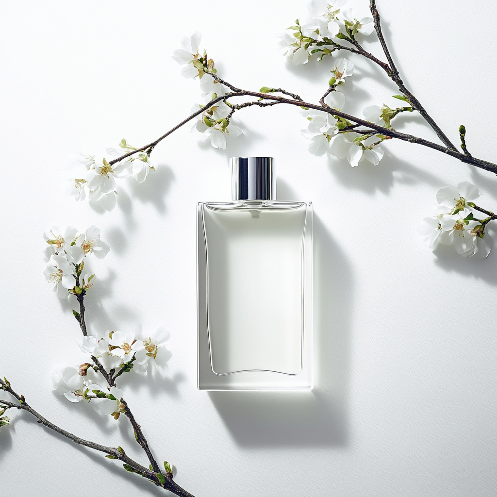 Japanese minimalist web interface for fresh perfume in white