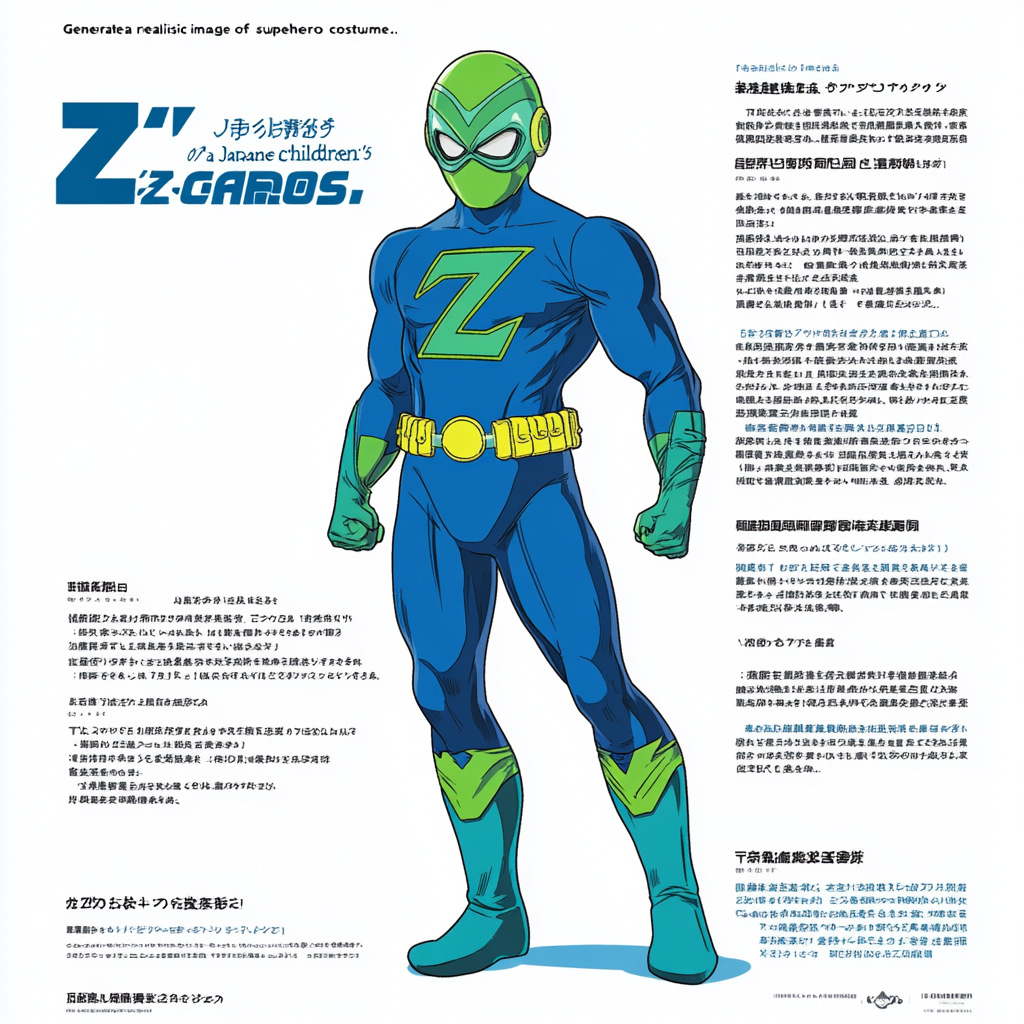 Japanese superhero 'ZACROS' in dynamic blue costume.