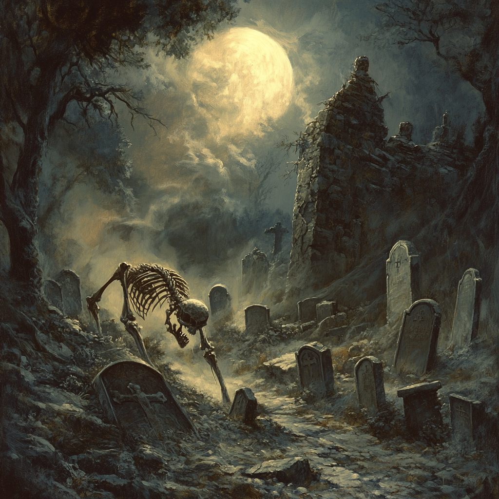 Jeff Easley Style Old Graveyard Painting 