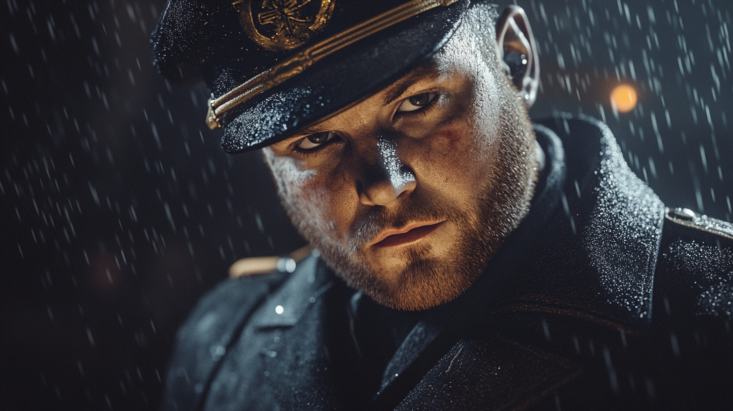 Jelly Roll in WWII uniform under cinematic lighting.