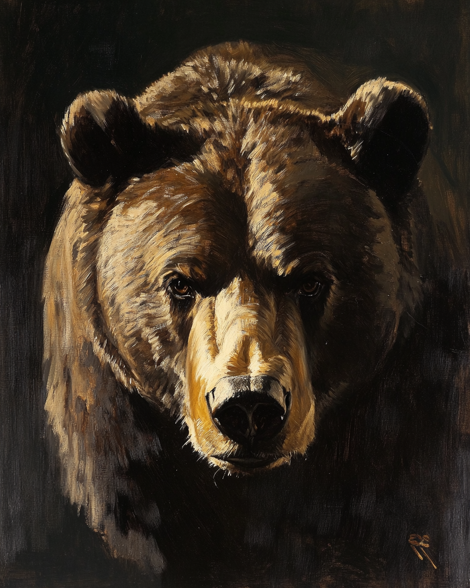 John Singer Sargent Portrait: Bear Towering Dramatic Lighting