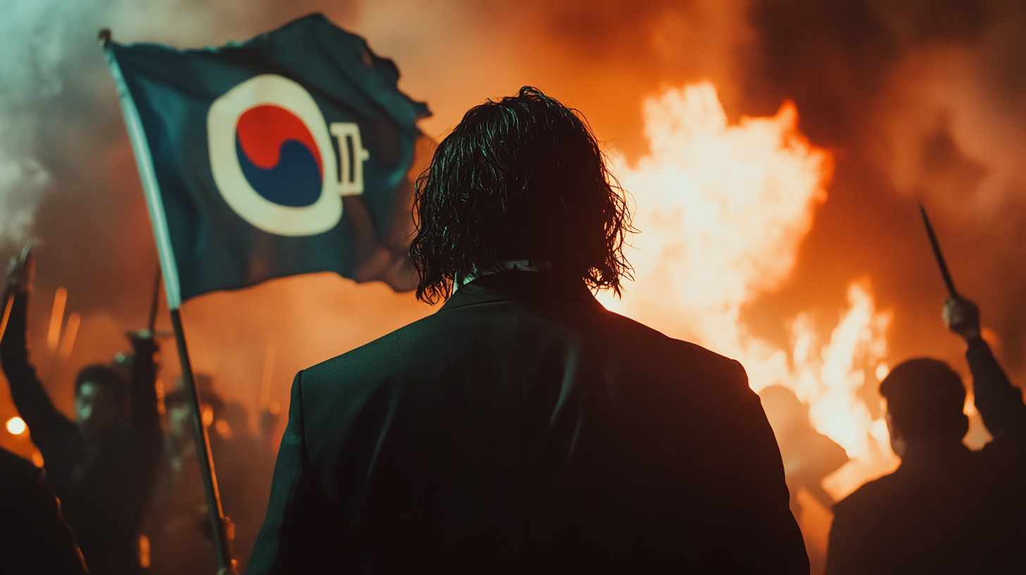 John Wick raises Korean flag at peaceful protest