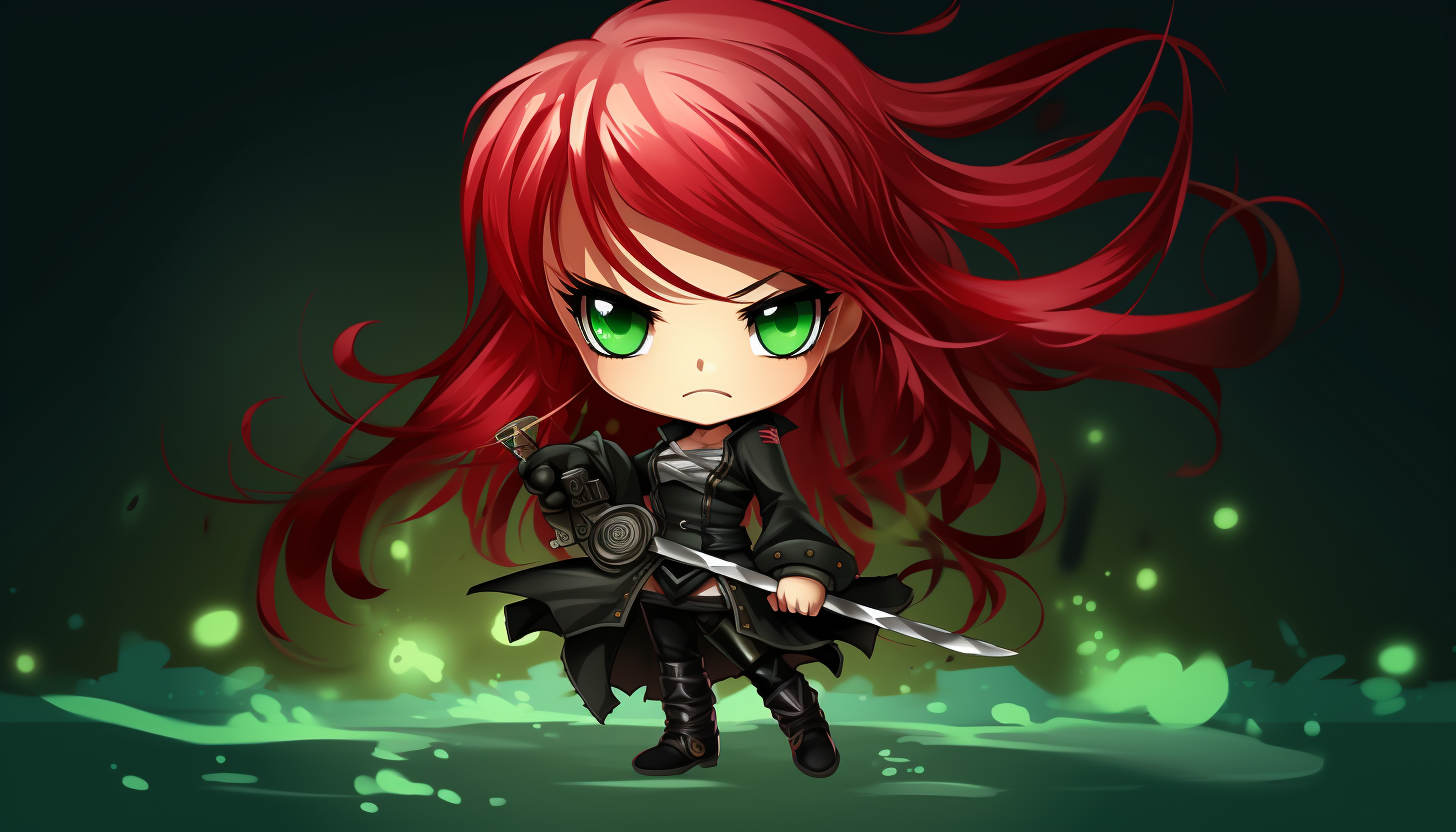 Katarina from League of Legends in anime style.