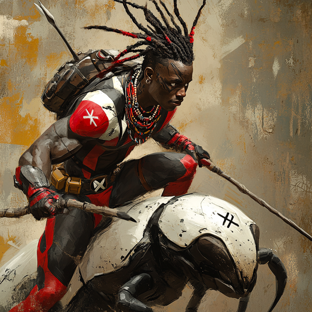 Kenyan Warrior: A Superhero Charge into Battle