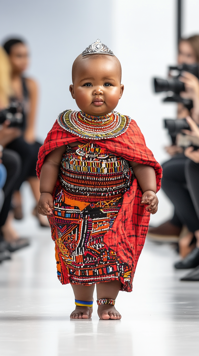 Kenyan baby runway fashion show in Paris