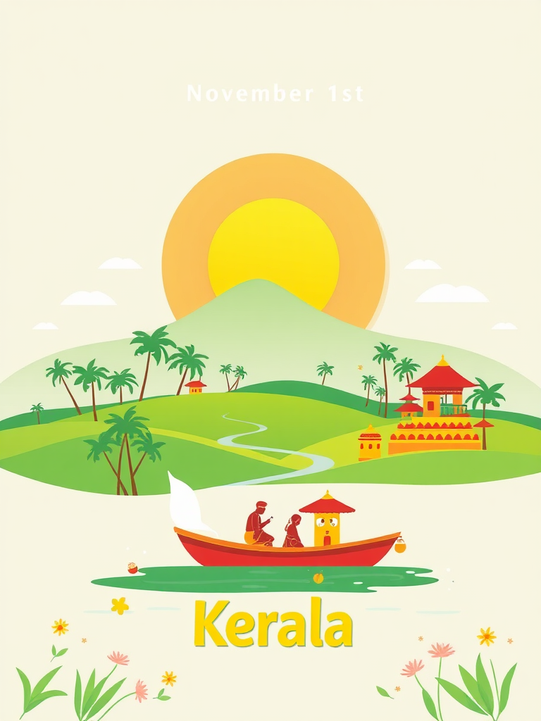 Kerala Day Celebration: Arts and Culture 4K Illustration