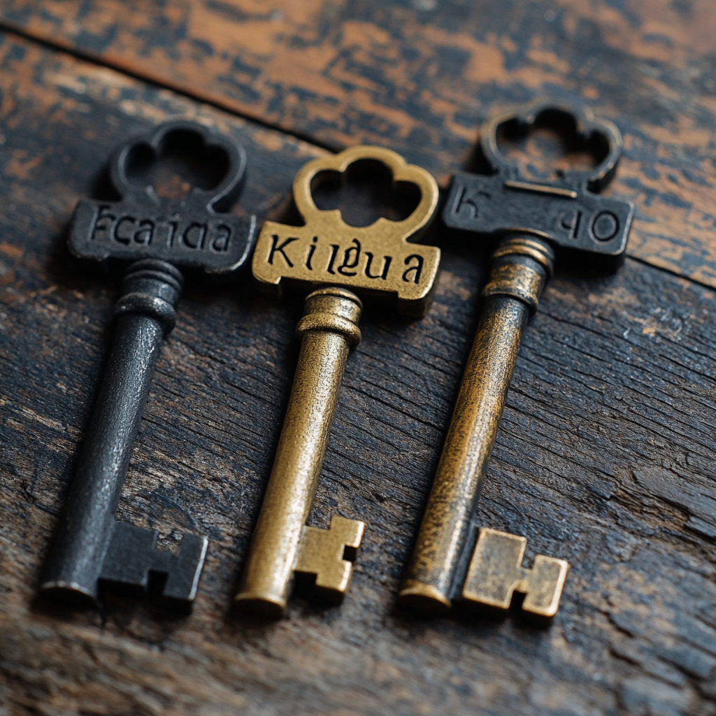 Keys with words kingdom, church, and patriarch