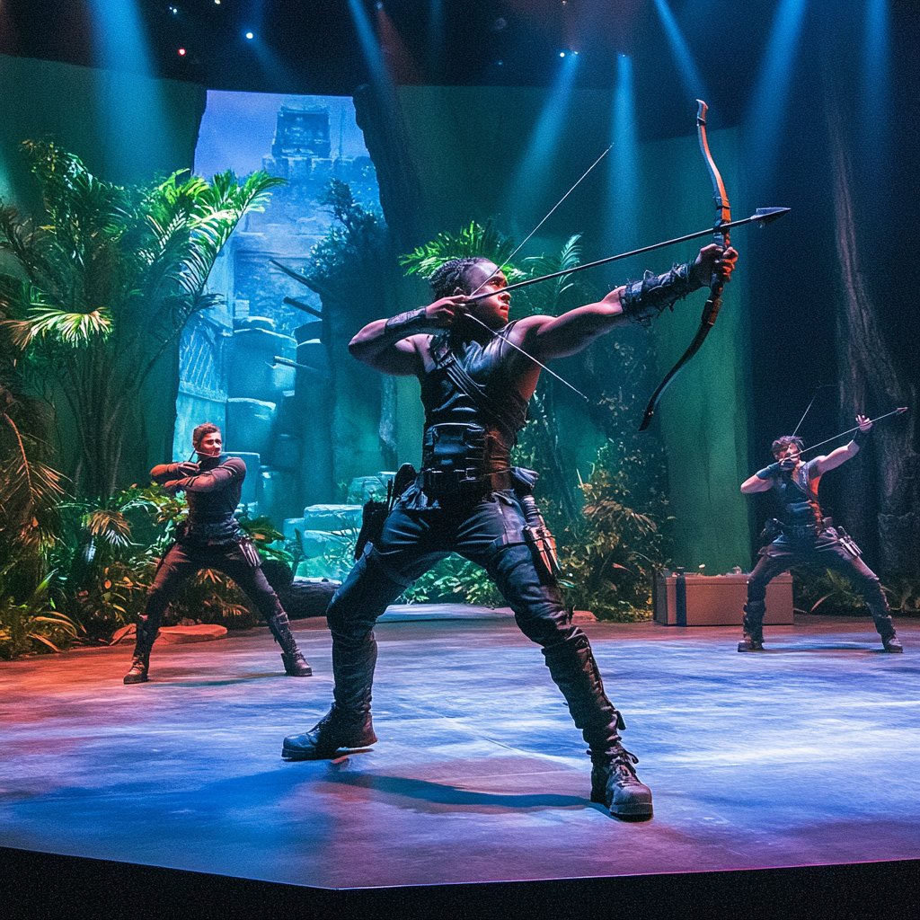 Kids bravely act in futuristic Robin Hood play.