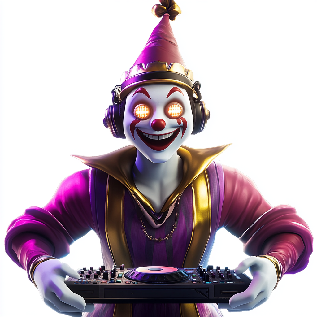 Kings Court Jester as Electronica DJ in Fortnite Style