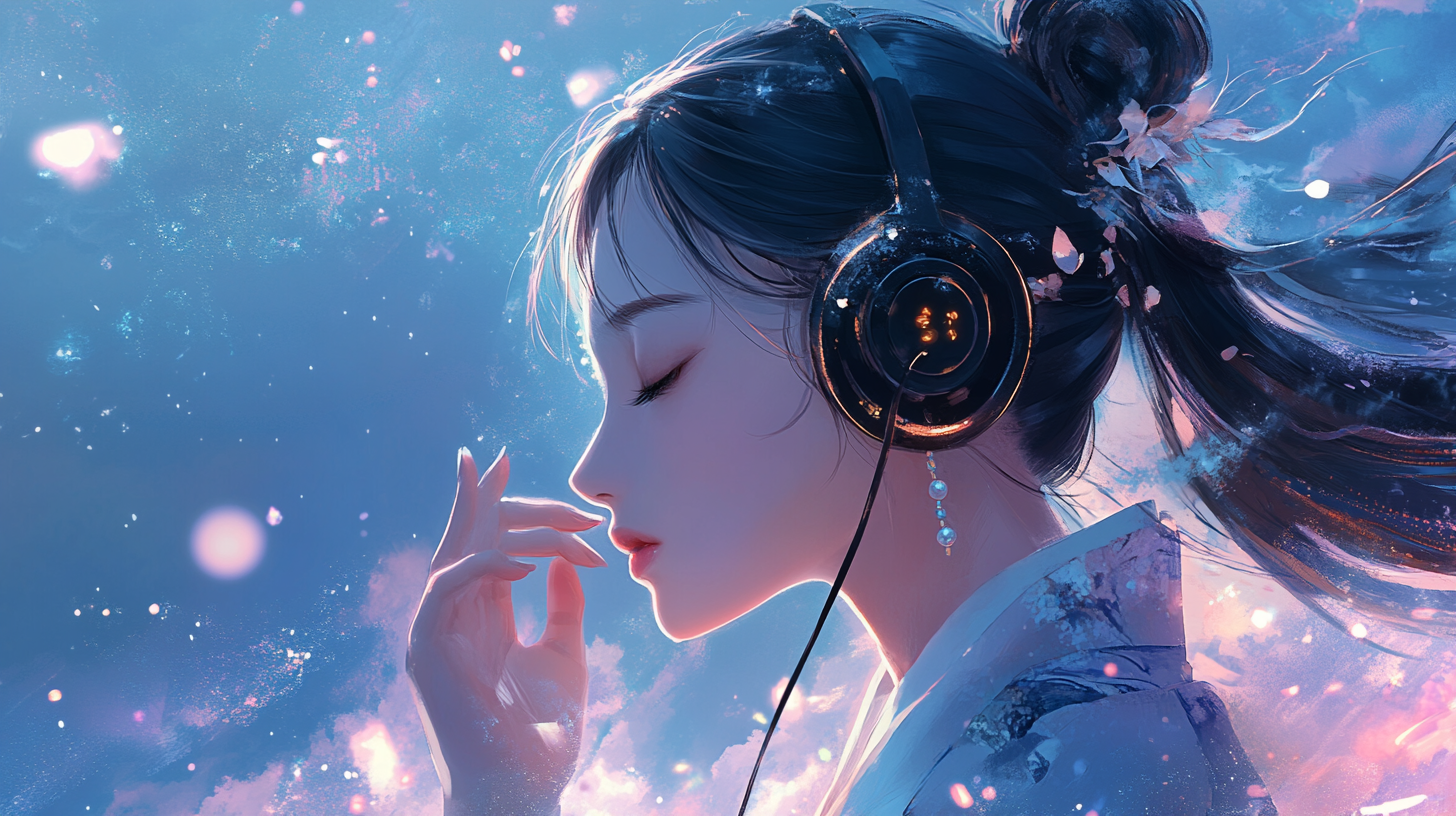 Korean girl bodhisattva lost in music dream