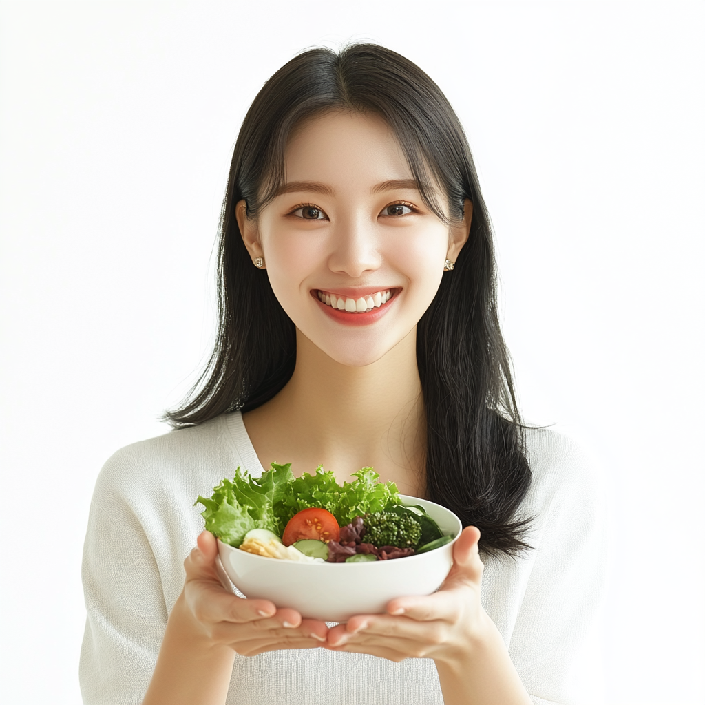 Korean woman in 20's enjoys health and wellness