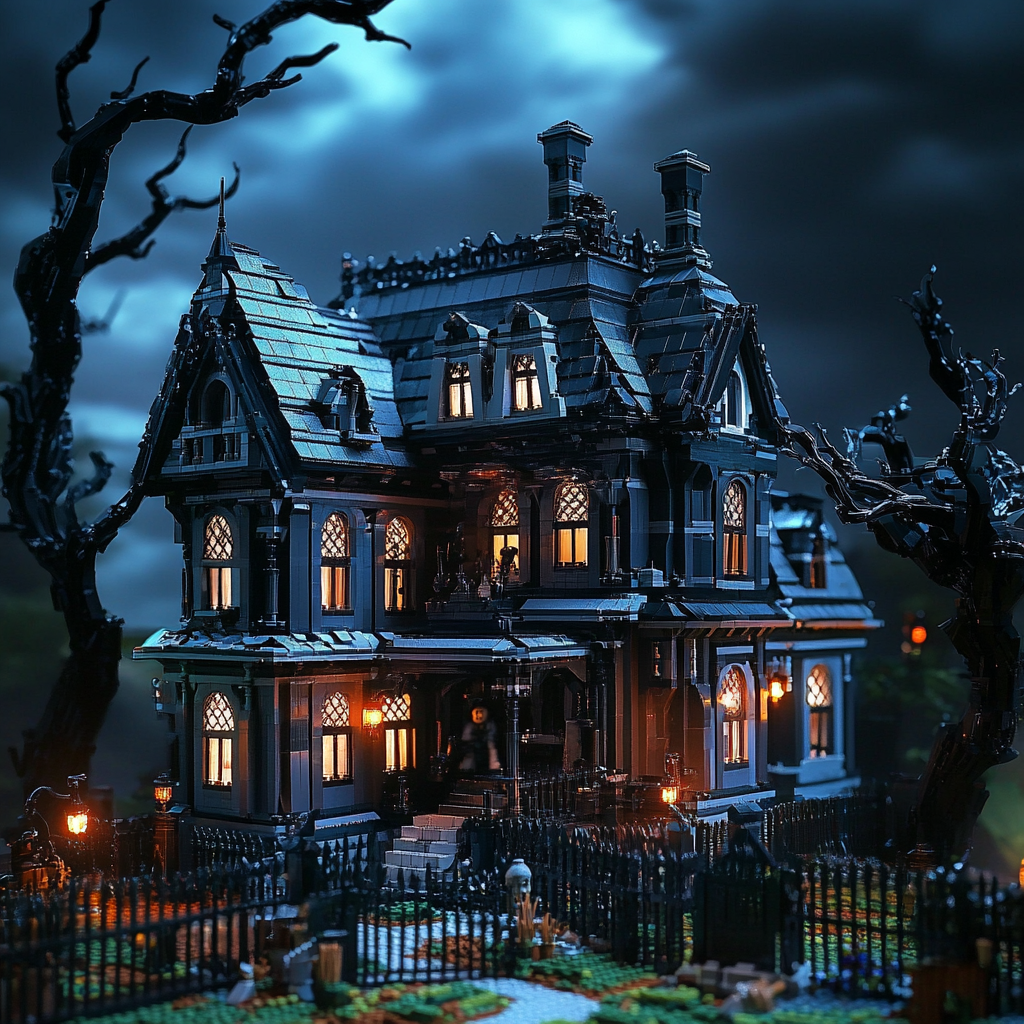 LEGO Addams Family Mansion with creepy Halloween vibes.