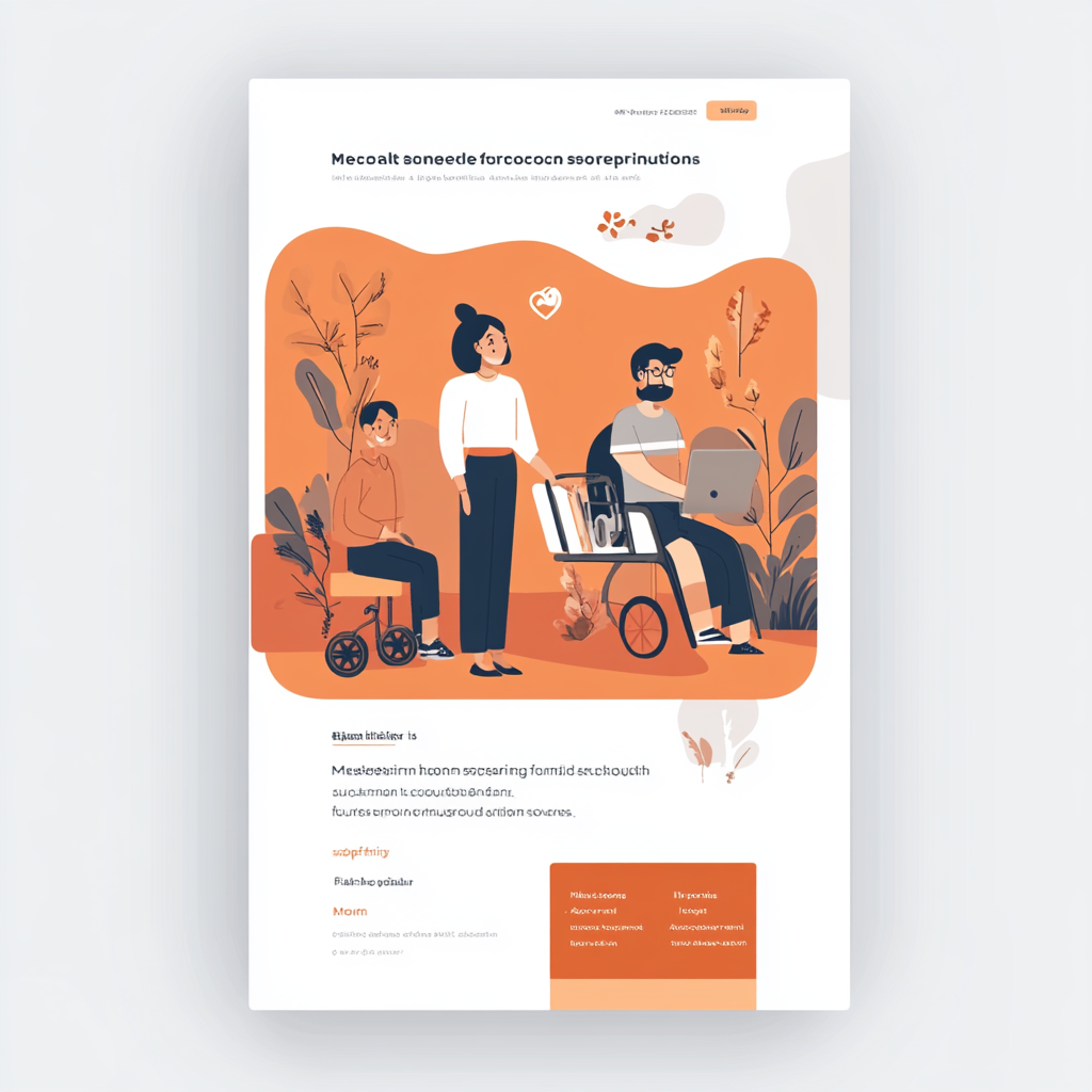 Landing page for elderly and younger adults health services.