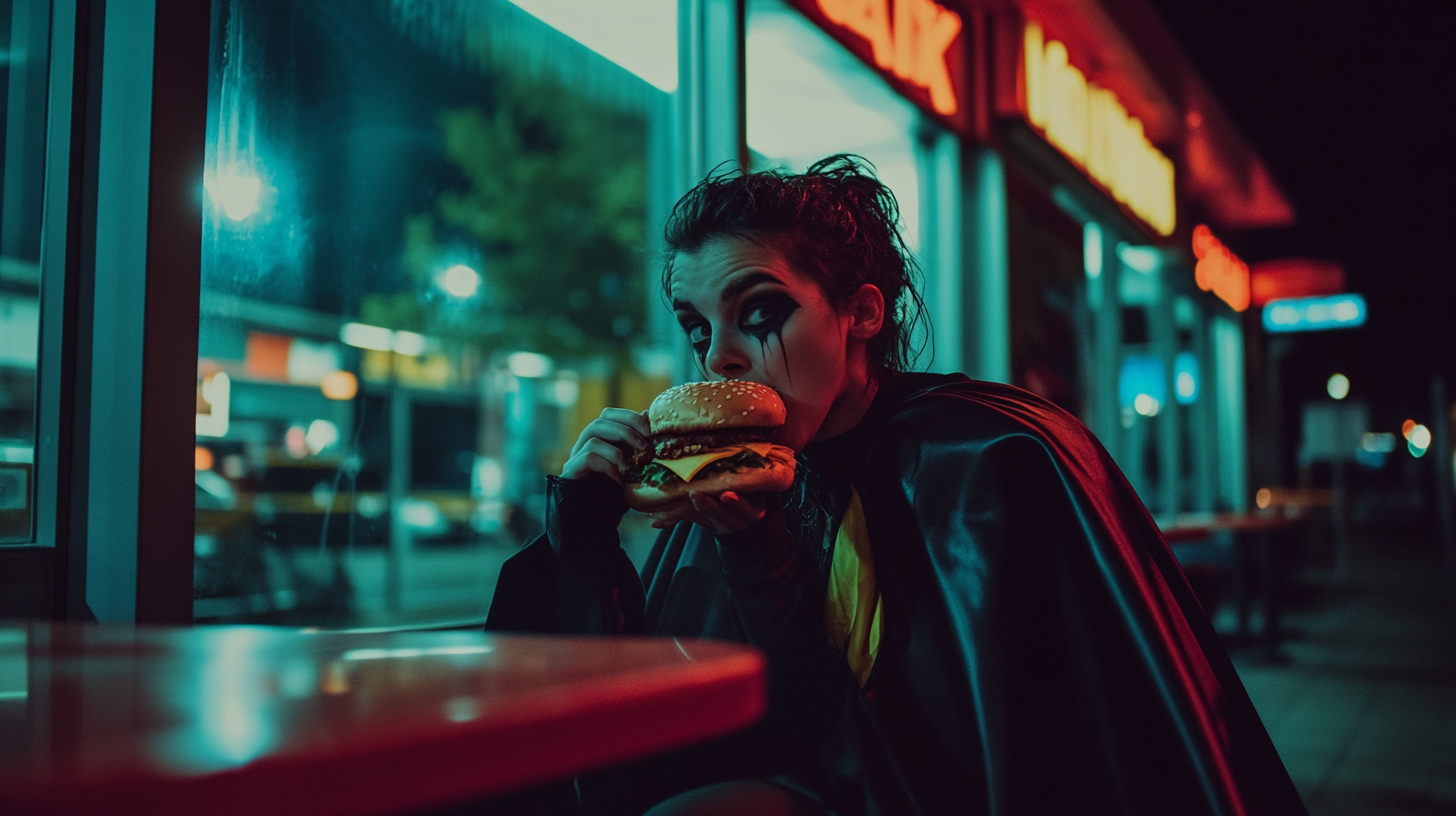 Late night Burger King vampire burger joy