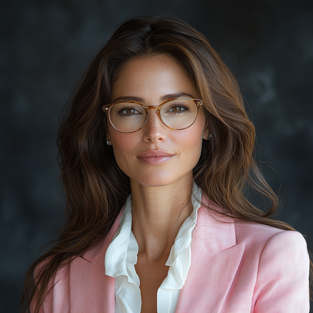 Latin Politician in Pink Suit and Glasses