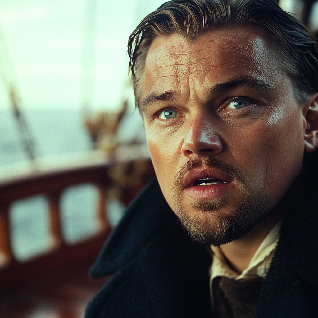 Leo DiCaprio in Titantic in 1950s Panavision movie