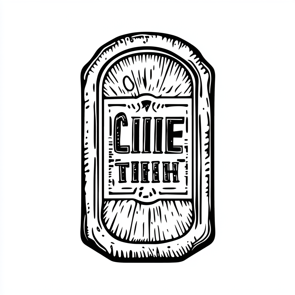 Life ticket tattoo design in black and white.