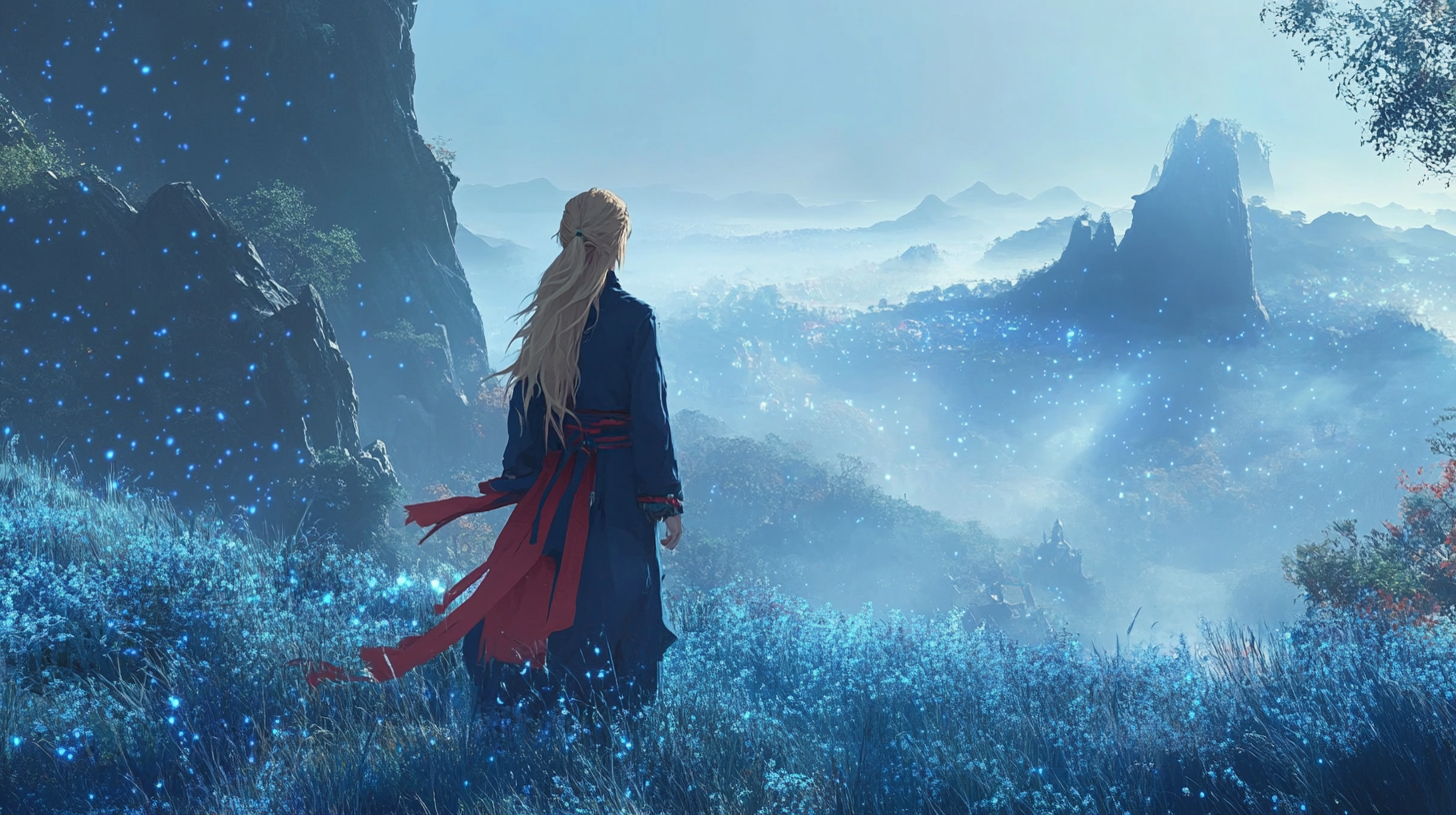 Link in Mongolian Outfit in Dreamlike Landscape