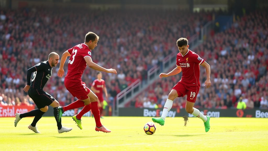 Liverpool FC playing football match at Anfield.