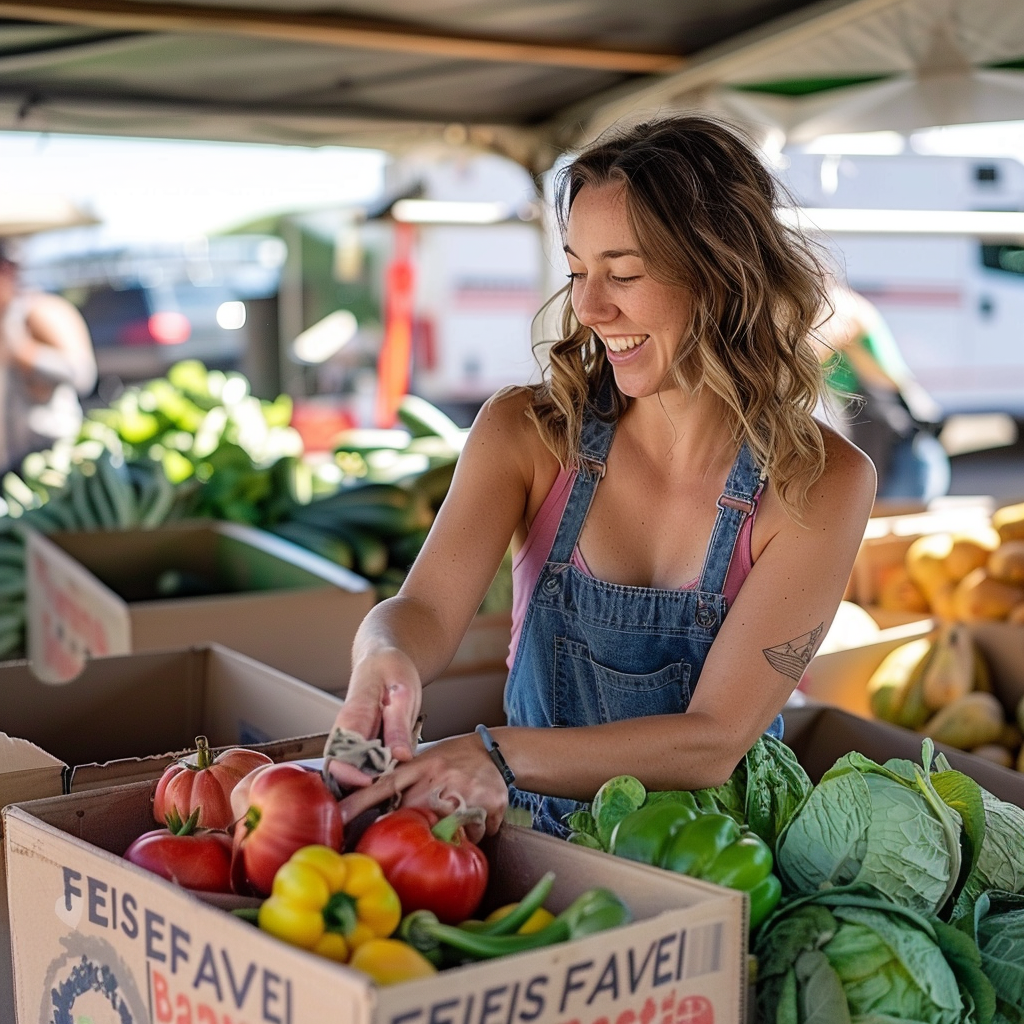 Local farmers, sustainable practices, meal kit delivery service.