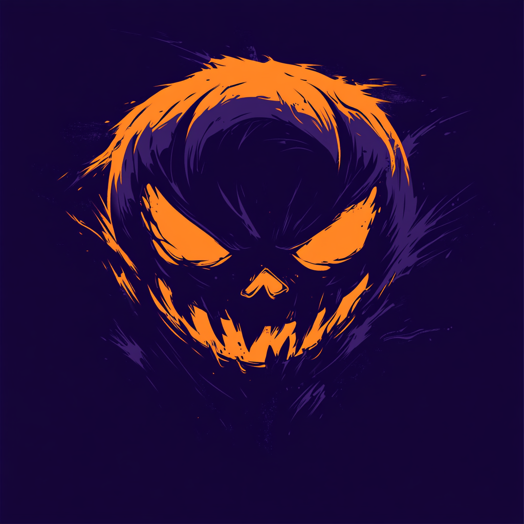 Logo design for PUSHLINE streetwear brand, Halloween theme.