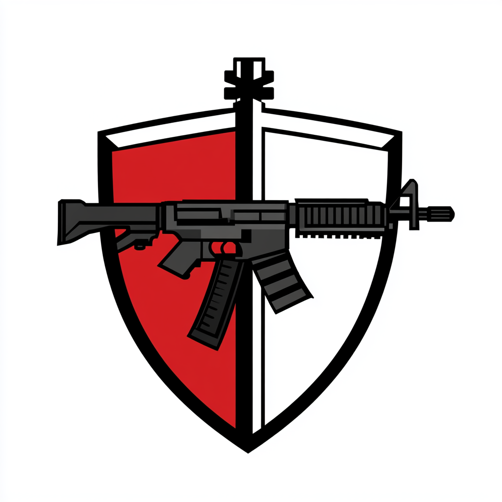 Logo for Christian airsoft group, shield with cross.