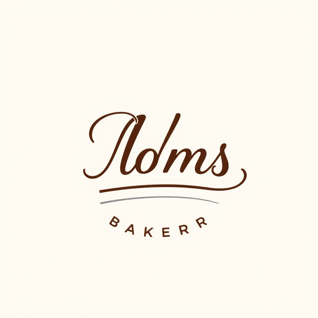 Logo for Mom's Bakery using initials: sleek and minimalist.