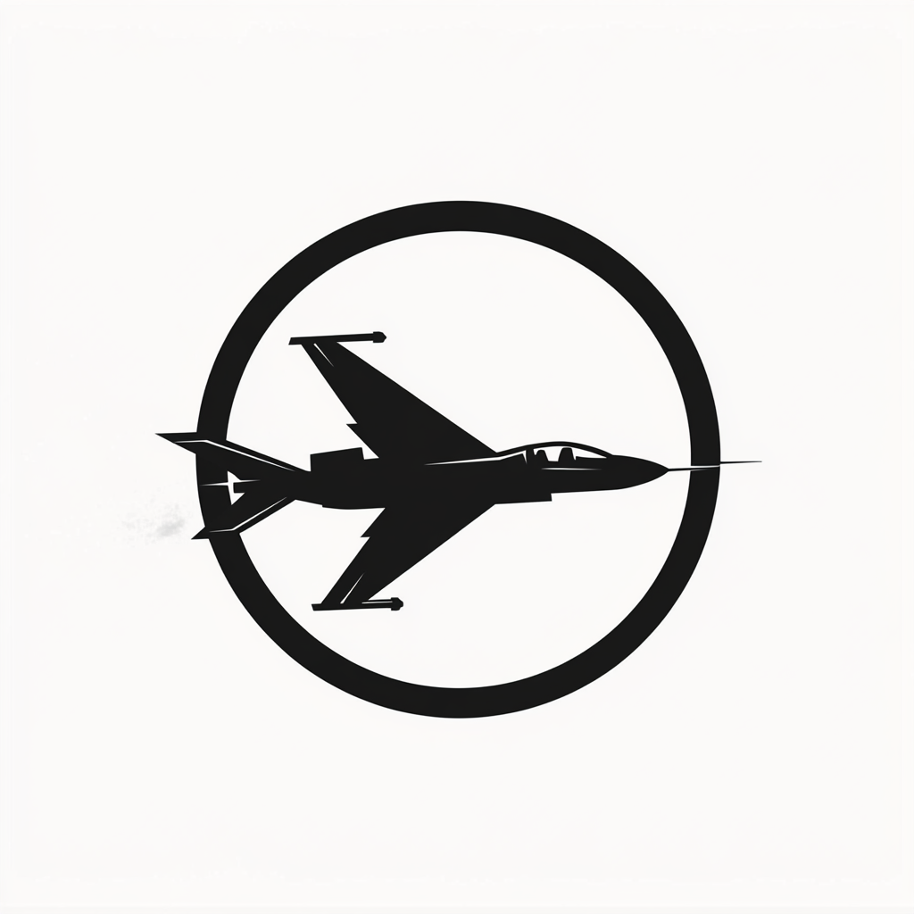 Logo of an Airplane School in a Circle