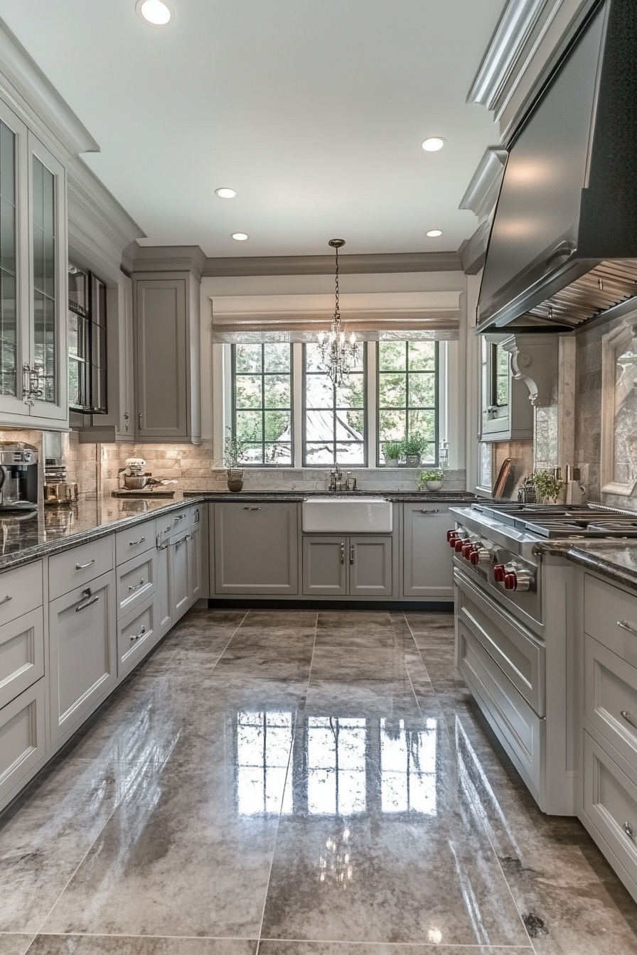 Luxurious Ashen Elegance Kitchen: Elegant and Organized