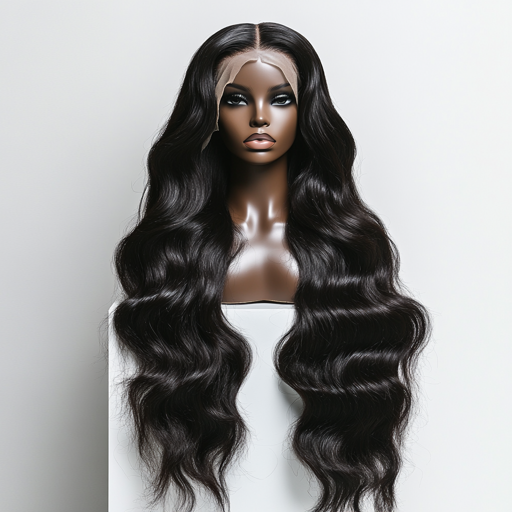 Luxurious Brazilian body wave lace front wig.