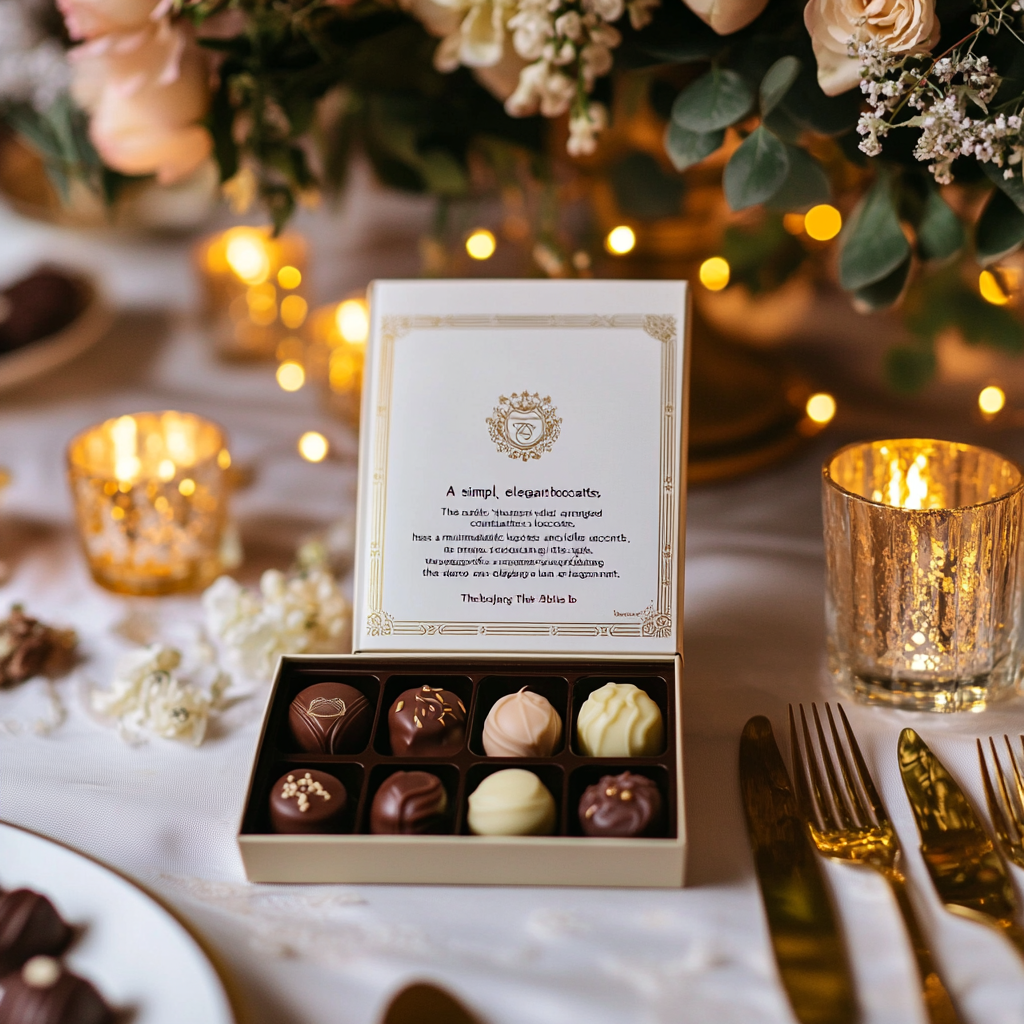 Luxurious Chocolate Box at Elegant Wedding Event