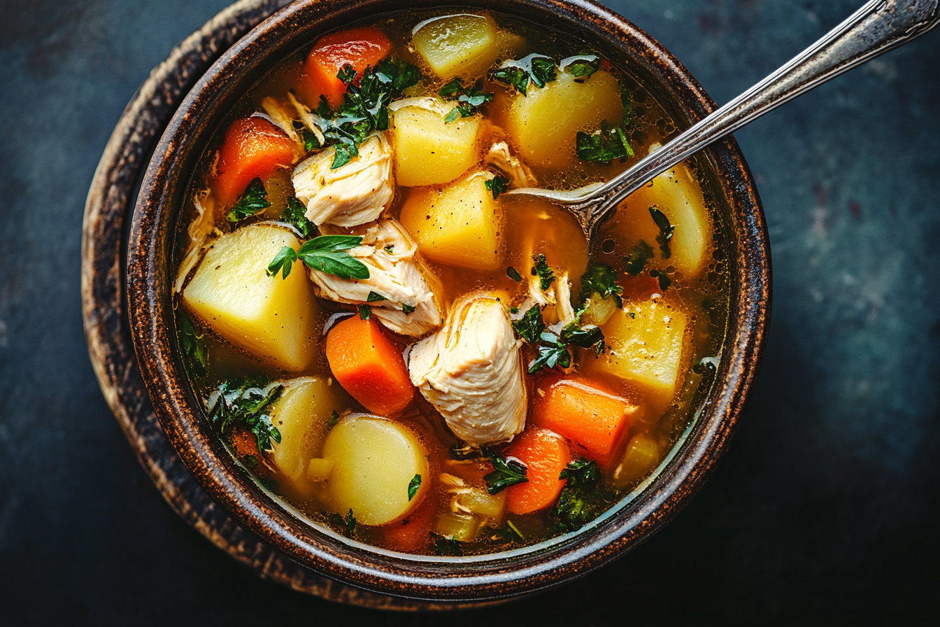 Luxurious Crockpot Chicken Stew Food Photography