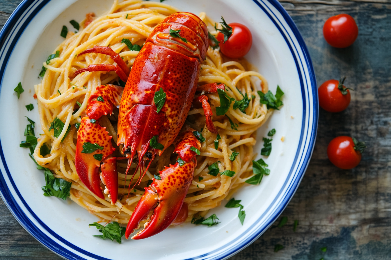 Luxurious Lobster Pasta Food Photography Shot