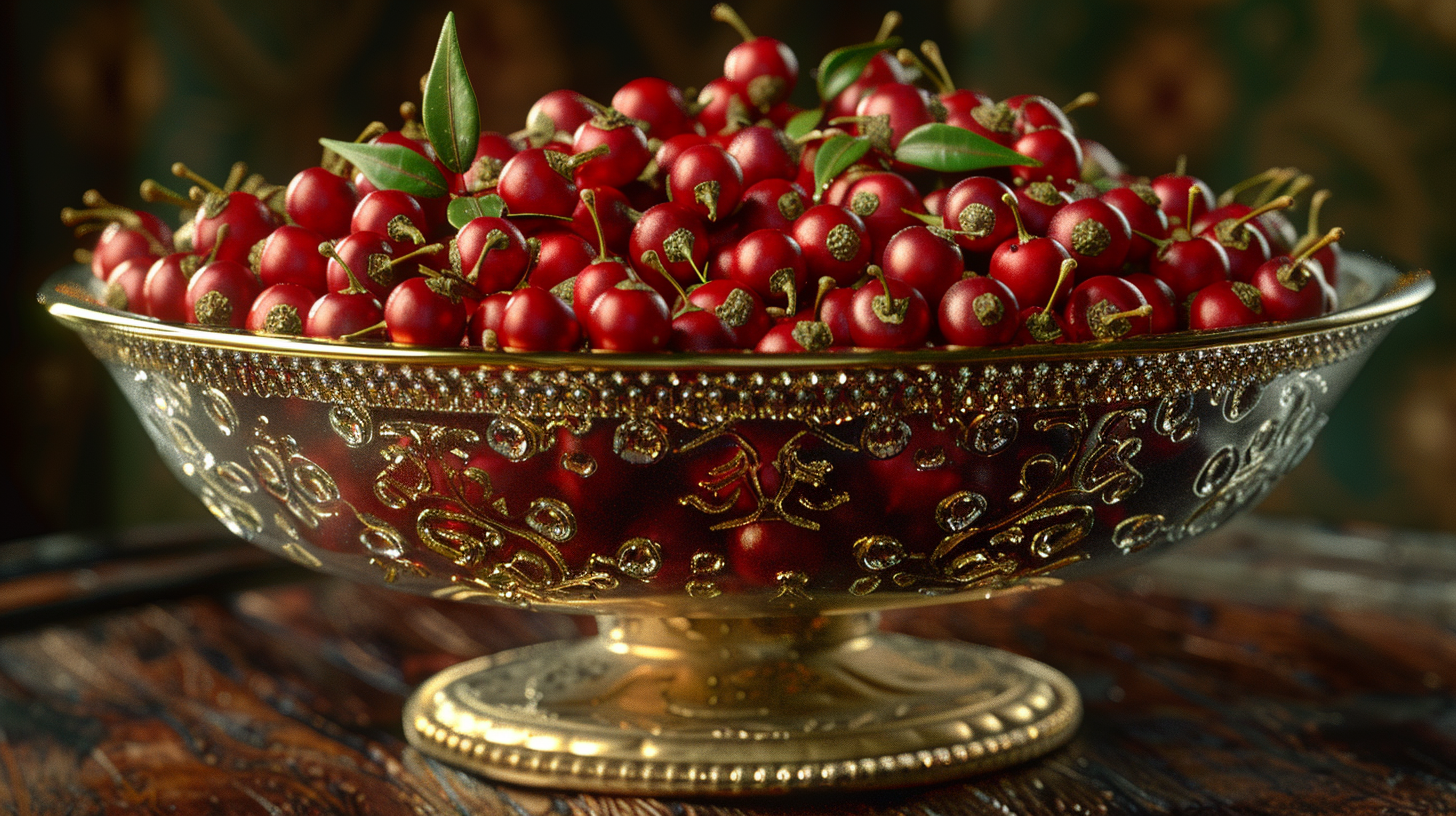 Luxurious Presentation of Kampot Peppercorns in Crystal Dish