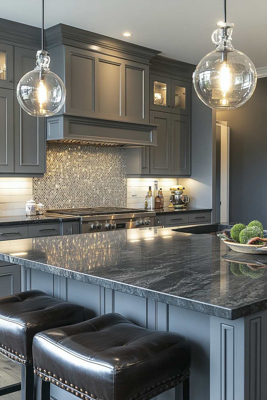 Luxurious Smoky Silk Gray Kitchen - A Haven of Comfort and Style