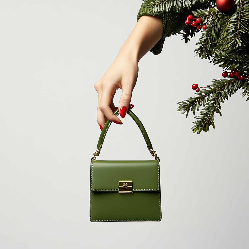 Luxurious green purse