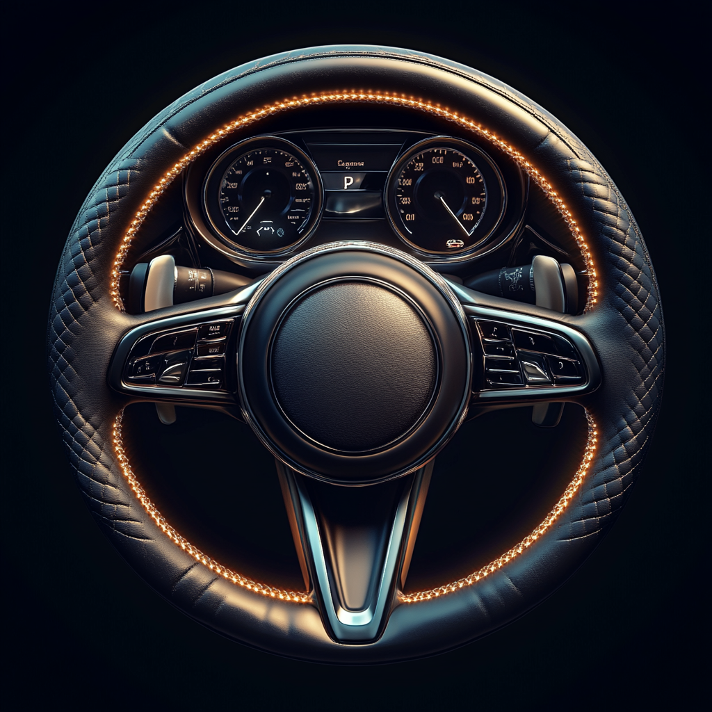 Luxury Car Accessories on Dark Background Aesthetic