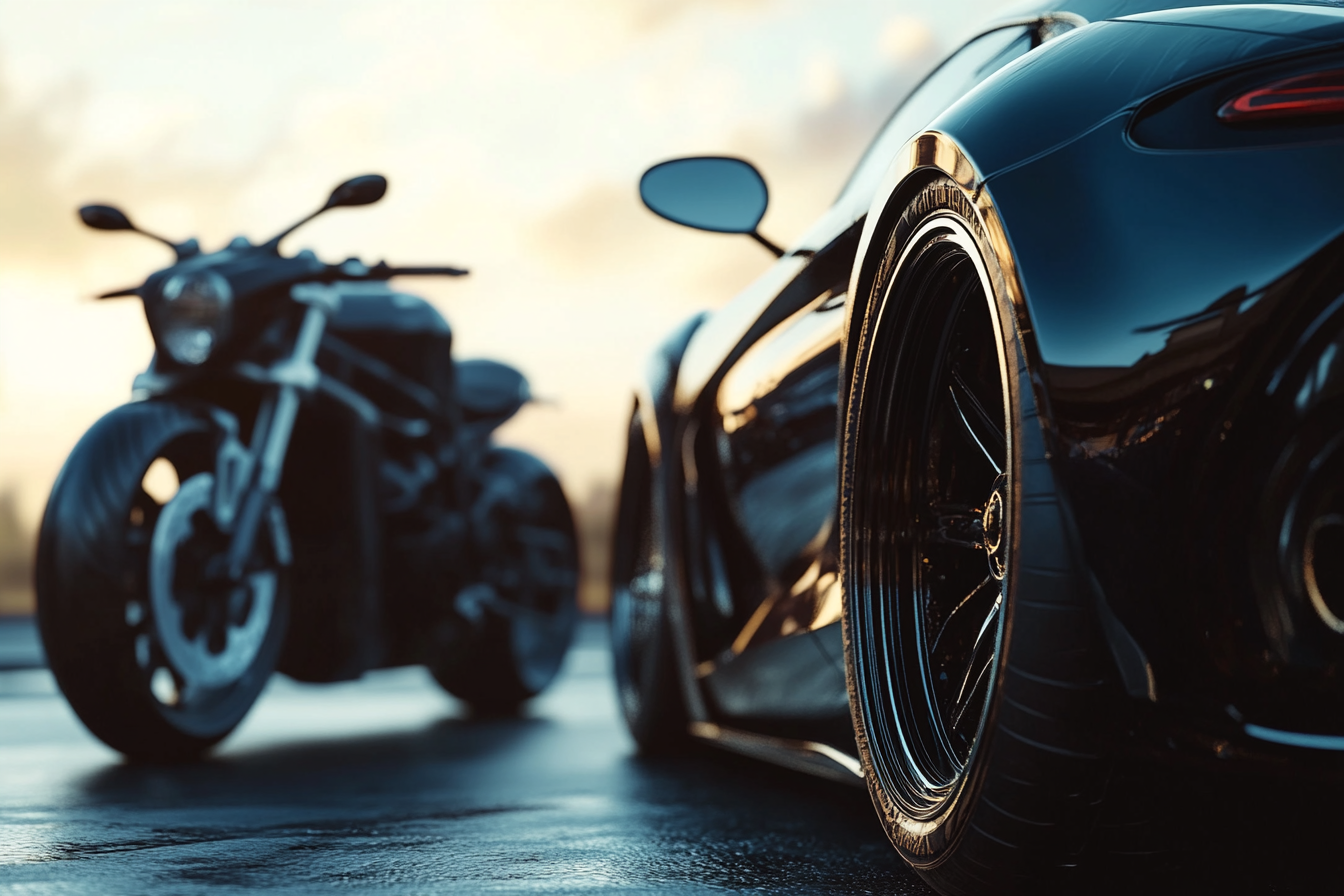 Luxury Car and High-End Motorcycle