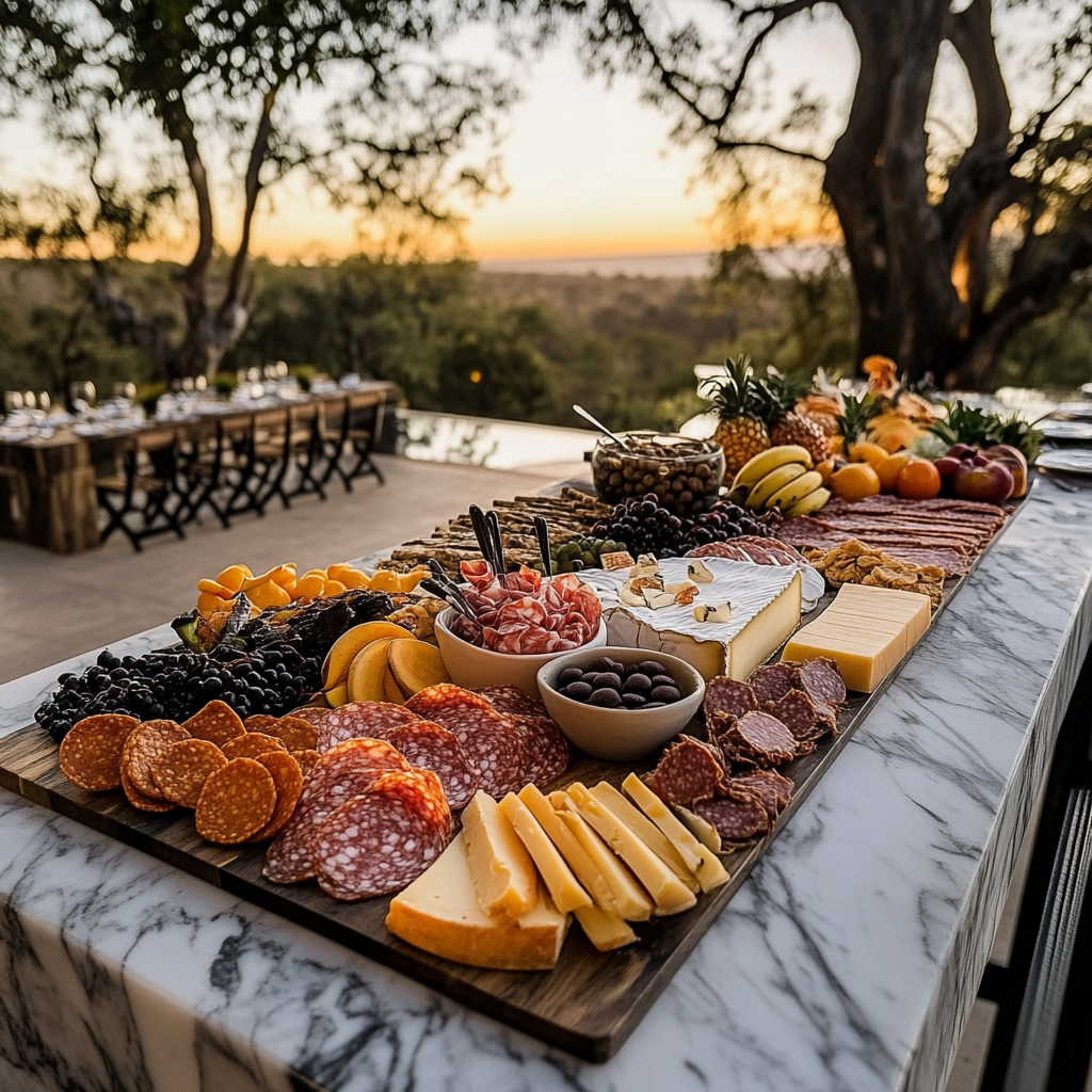 Luxury Charcuterie Board Catering in Elegant Botswana Setting